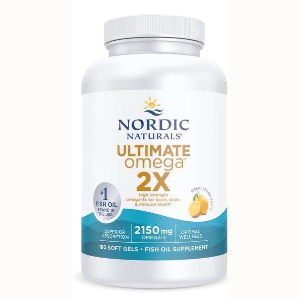 Nordic Naturals Ultimate Omega 2X fish oil softgels, lemon