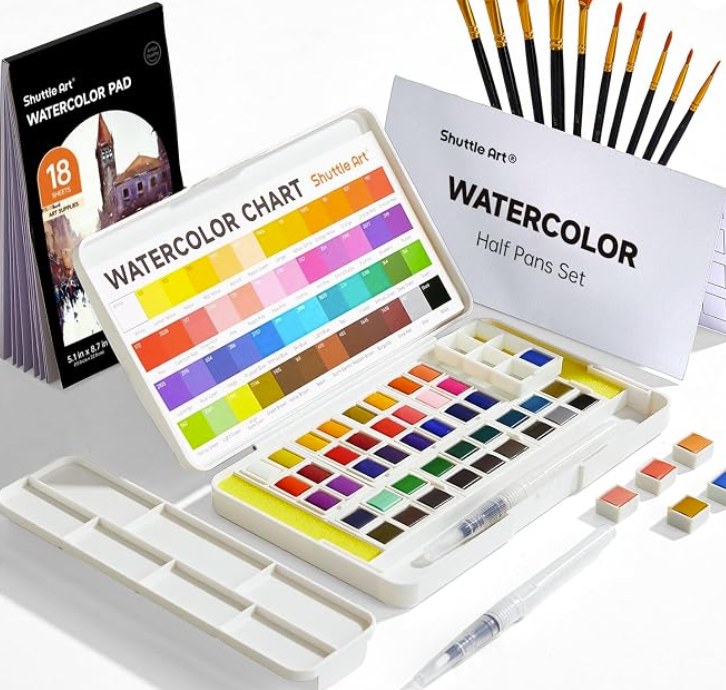 Shuttle Art Watercolour Paint Set, 48 Colours